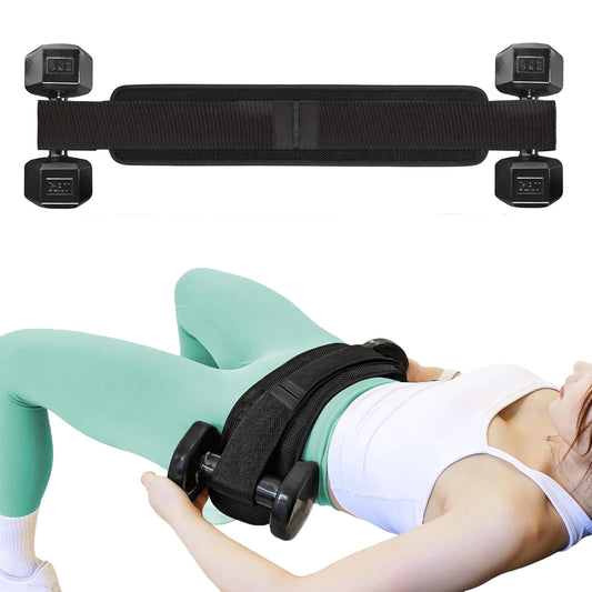 RIVYANS Hip Thrust Belt for Men/Women Exercise Bridge Belts for Heavy Weights Dumbbells & Plates Kettlebell Band Holder with Straps Glutes Workout Equipment Machine for All Shape Use at Home/Gym