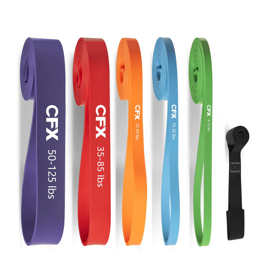 CFX Resistance Bands for Working OutPull Up Assistance BandsWorkout Bands for Exercise with Door AnchorElastic Bands for Body StretchingCrossfit Training at Home/Gym for Men & Women